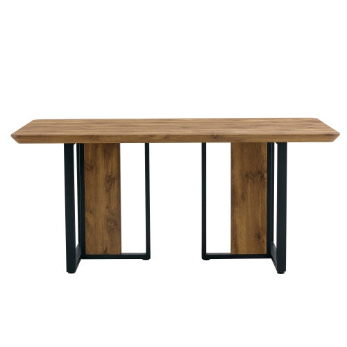 Dining Table Set With 4 Brown Suede Chairs. Inkedjoy