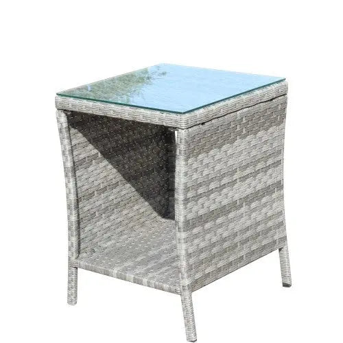 Outdoor Patio Furniture 1 Coffee Table With Clear Tempered Glass My Store