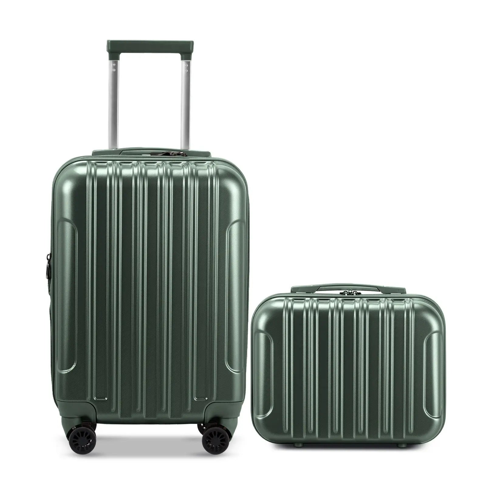 Vertical Pattern Two-piece Set 20 Inch Expandable With 14 Inch Suitcase Inkedjoy