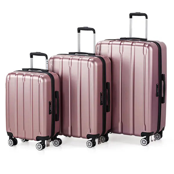 Three In One Set Of Vertical Striped Suitcase Inkedjoy