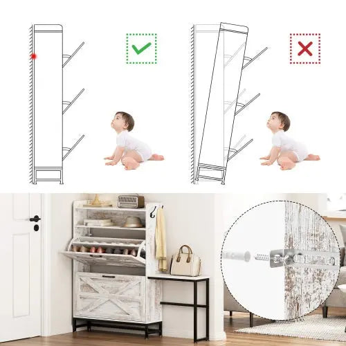 Shoe Cabinet Rack- White My Store