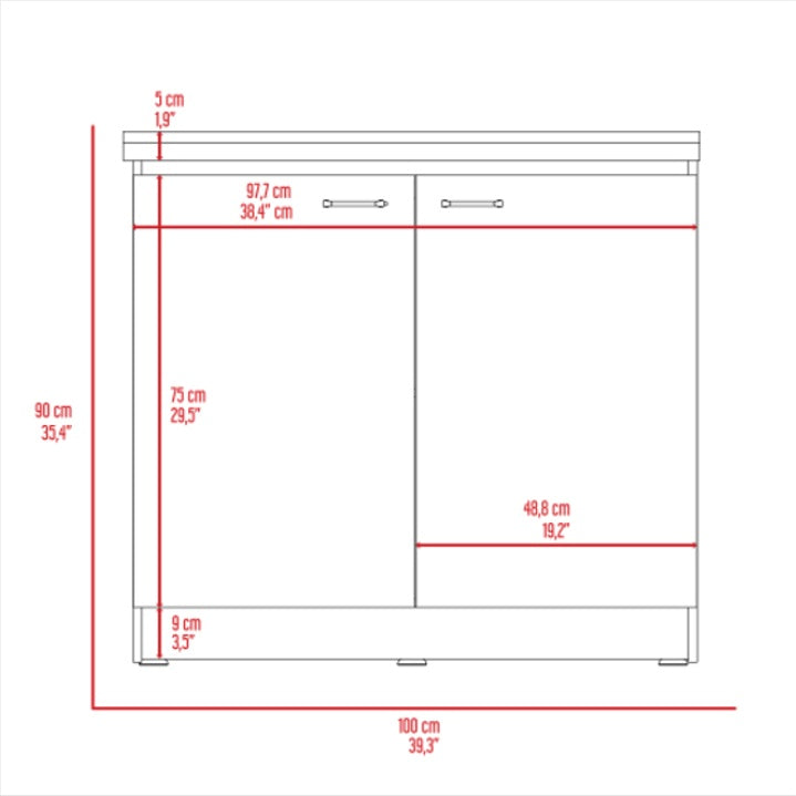 White Rectangle 2-Door Utility Sink And Cabinet My Store