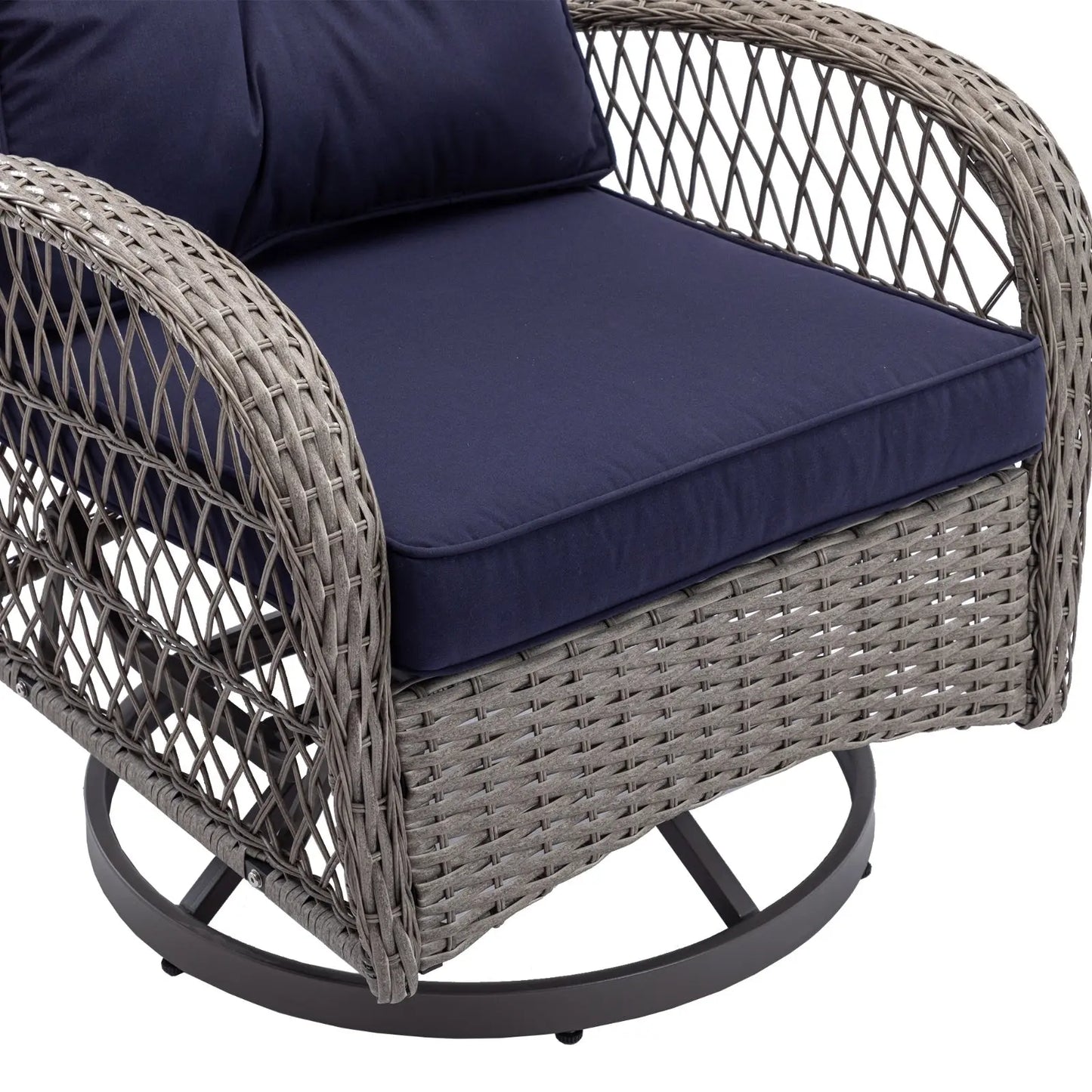 3pc Outdoor Swivel Rocker Patio Chairs 360 Rocking Set With Thick Cushions My Store