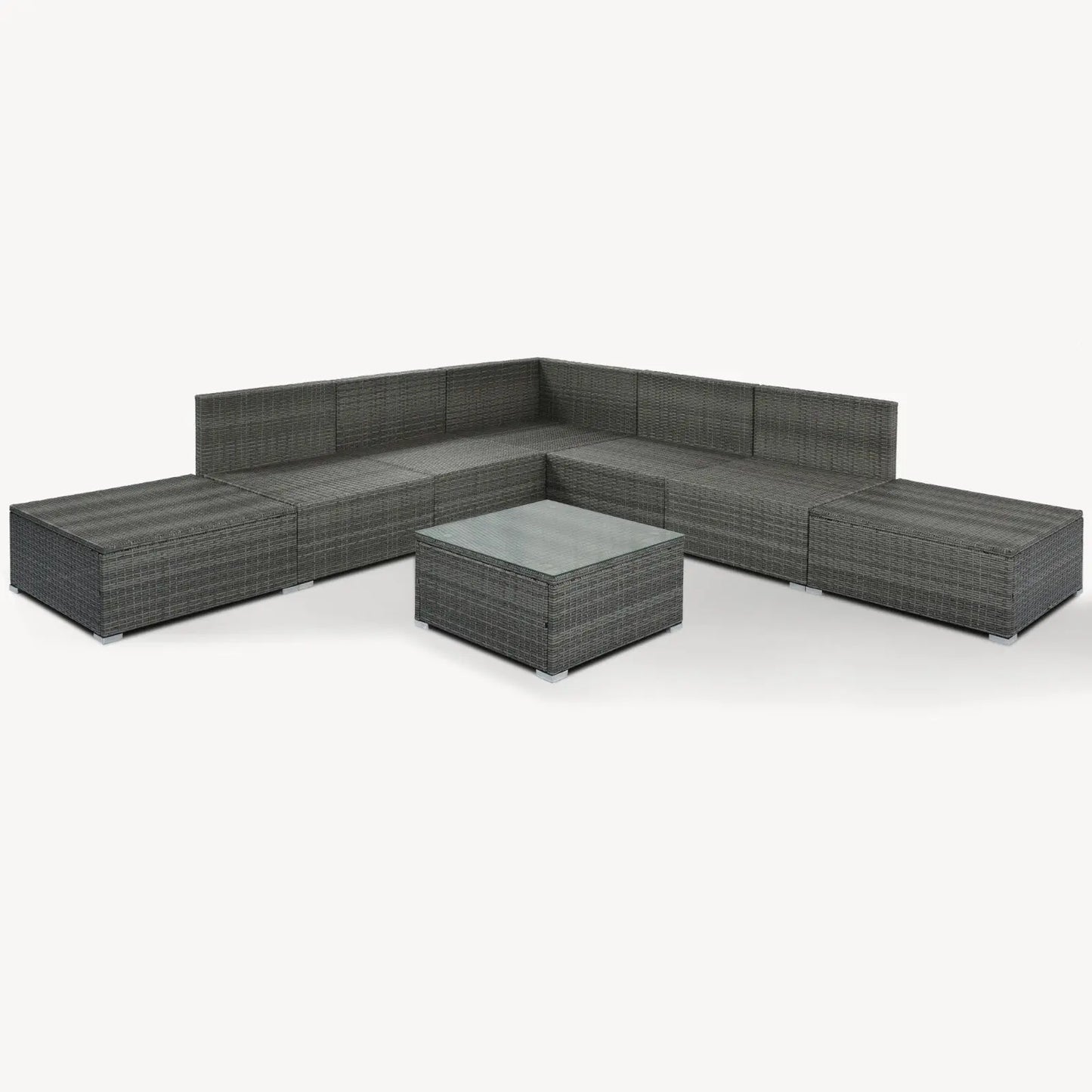 8-Pc Outdoor Patio Furniture Set, Garden Wicker Sofa, Single Sofa Combinable My Store