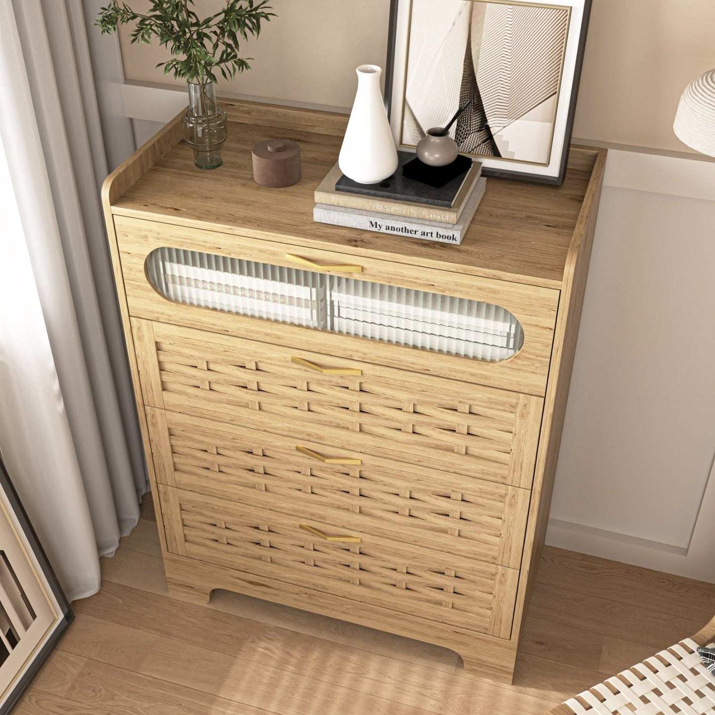 Wood 4 Drawer Dresser Modern Chest My Store