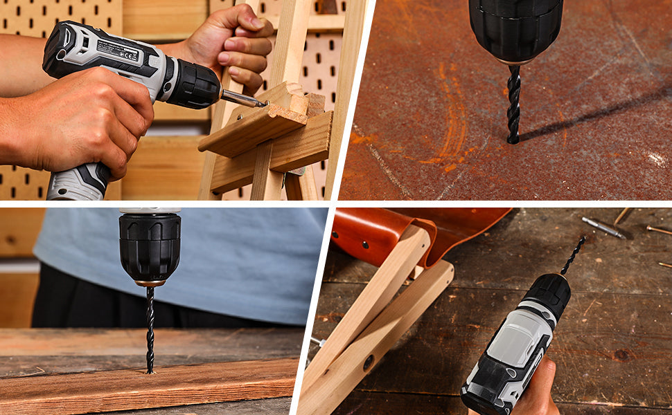 DEKO 12V Power Battery Cordless Drill Set with Small Electric Drills and 3/8-inch Ohberri