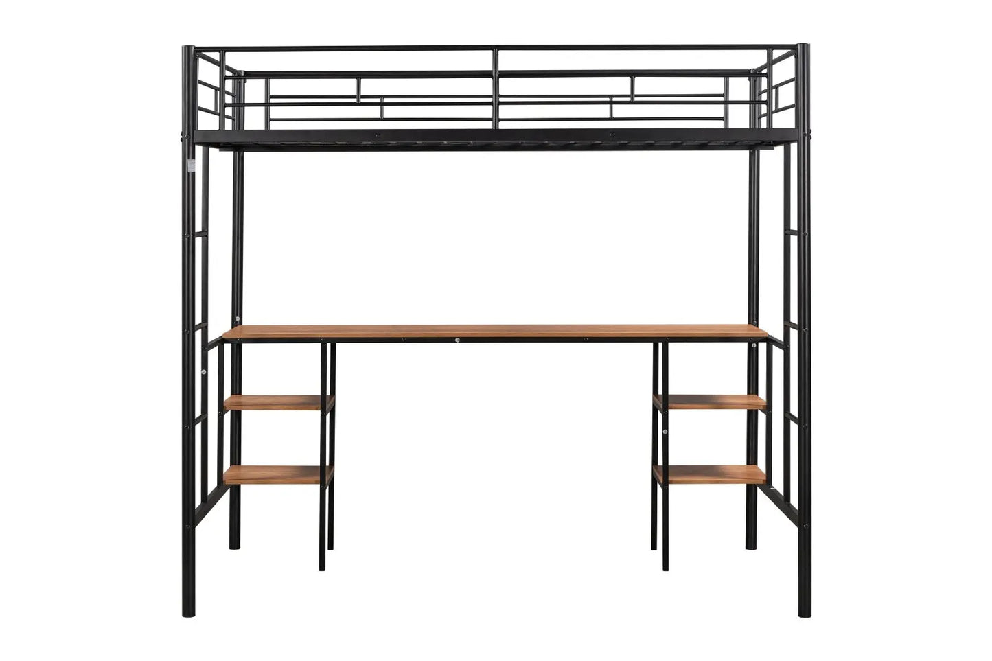 Twin-Size Loft Bed With Built-in Table & Shelves - Heavy-Duty Metal My Store