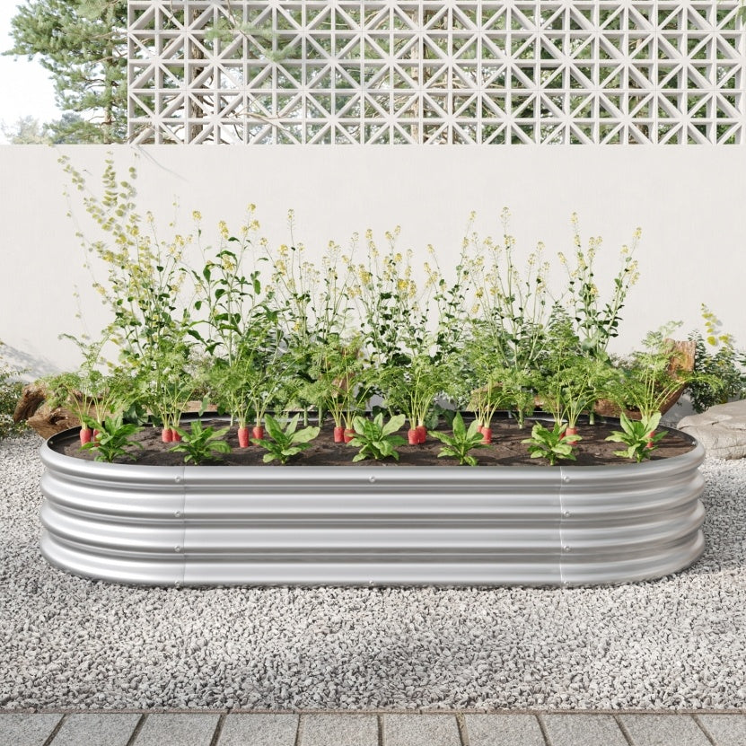 Oval Large Metal Raised Garden Bed For Plants, Vegetables, Flowers My Store