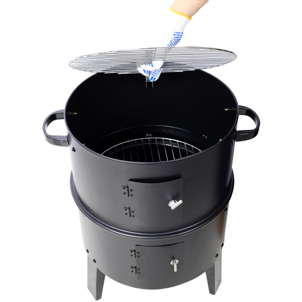 Charcoal Smoked Grill, Outdoor Cooking, 16 Inch Inkedjoy