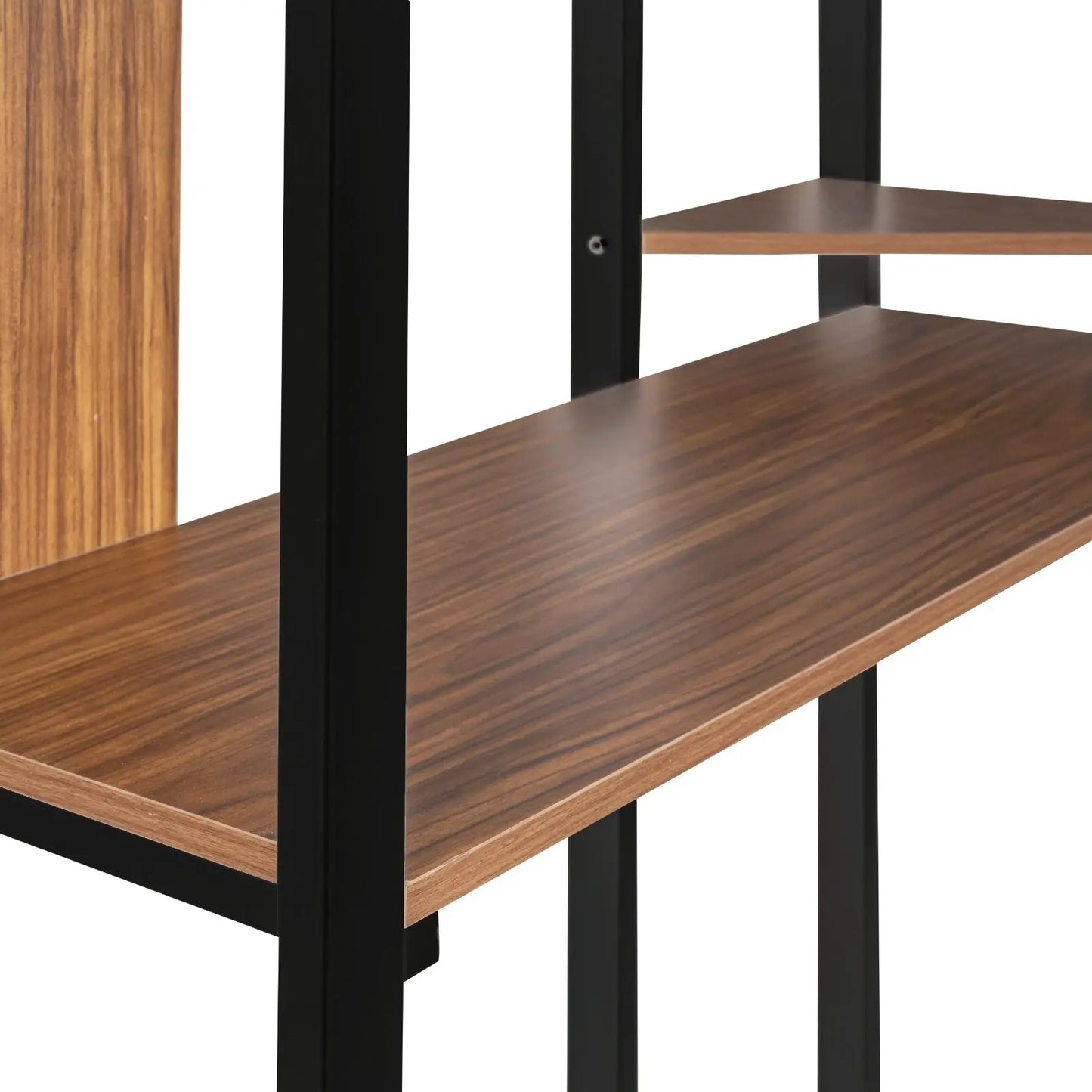 Twin Metal Loft Bed With 2 Shelves And One Desk ,BLACK My Store