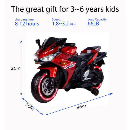 Children's Motorcycle 12V Inkedjoy