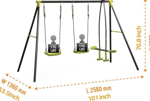 Outdoor Playground With Three Swings Inkedjoy