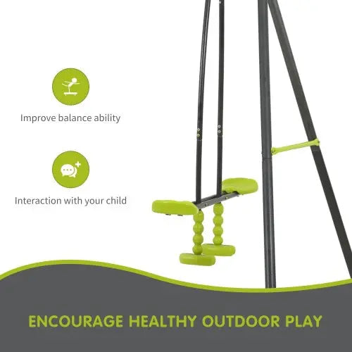 Outdoor Playground With Three Swings Inkedjoy