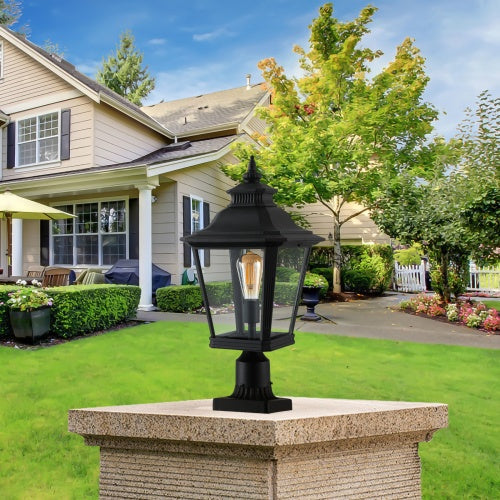 Outdoor Glass Pillar Headlights Support Many Types Of Bulbs-2 Packs My Store