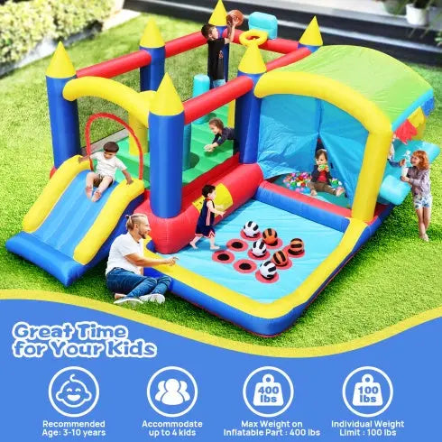 7 In 1 Inflatable Bounce House, Bouncy House With Ball Pit My Store