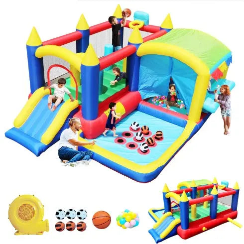 7 In 1 Inflatable Bounce House, Bouncy House With Ball Pit My Store