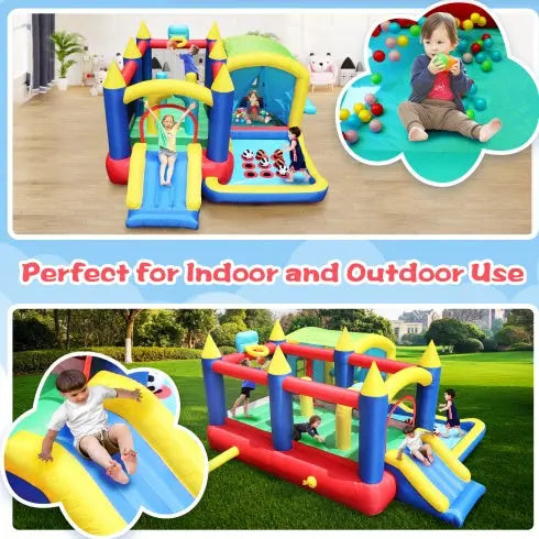 7 In 1 Inflatable Bounce House, Bouncy House With Ball Pit My Store