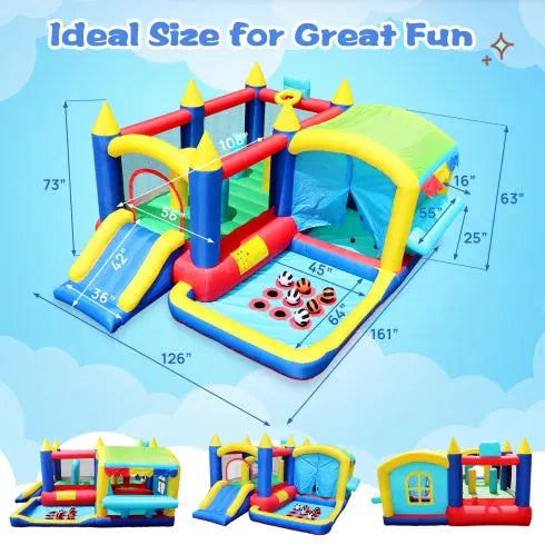 7 In 1 Inflatable Bounce House, Bouncy House With Ball Pit My Store