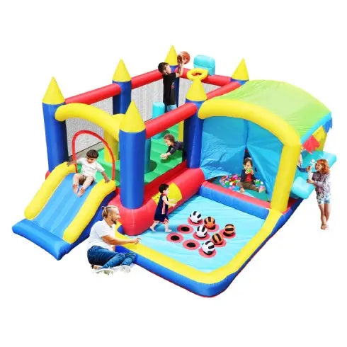 7 In 1 Inflatable Bounce House, Bouncy House With Ball Pit My Store