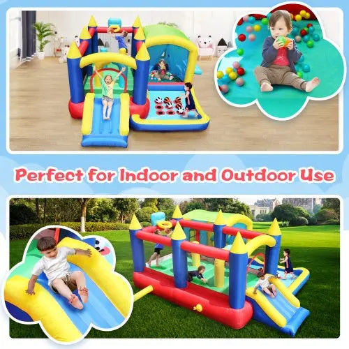 7-in-1 Inflatable Bounce House, Bouncy House With Ball Pit My Store