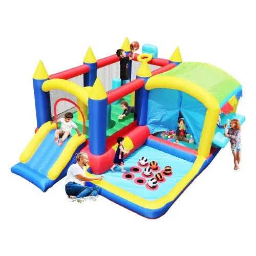 7-in-1 Inflatable Bounce House, Bouncy House With Ball Pit My Store