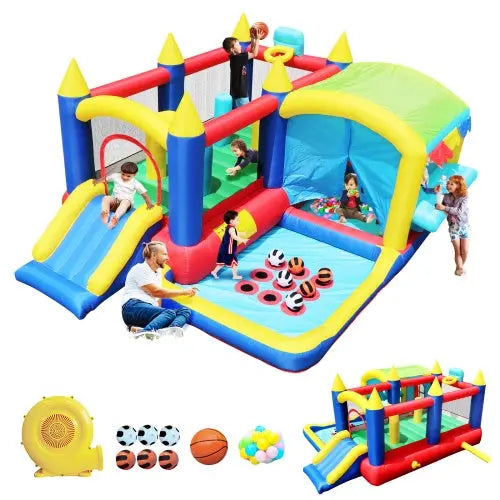 7-in-1 Inflatable Bounce House, Bouncy House With Ball Pit My Store