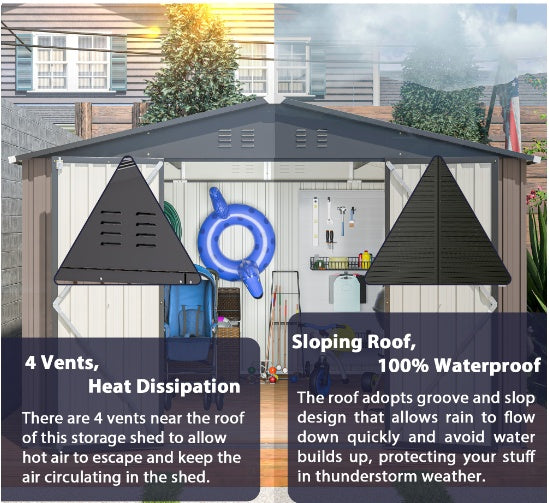 Steel Garden Shed With Double Lockable Door Inkedjoy