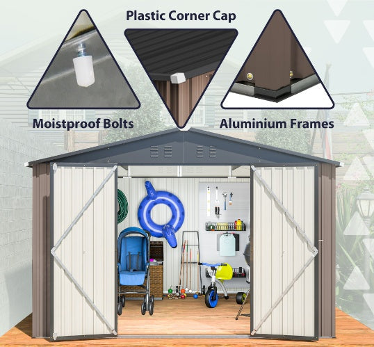 Steel Garden Shed With Double Lockable Door Inkedjoy