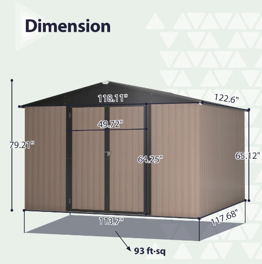 Steel Garden Shed With Double Lockable Door Inkedjoy