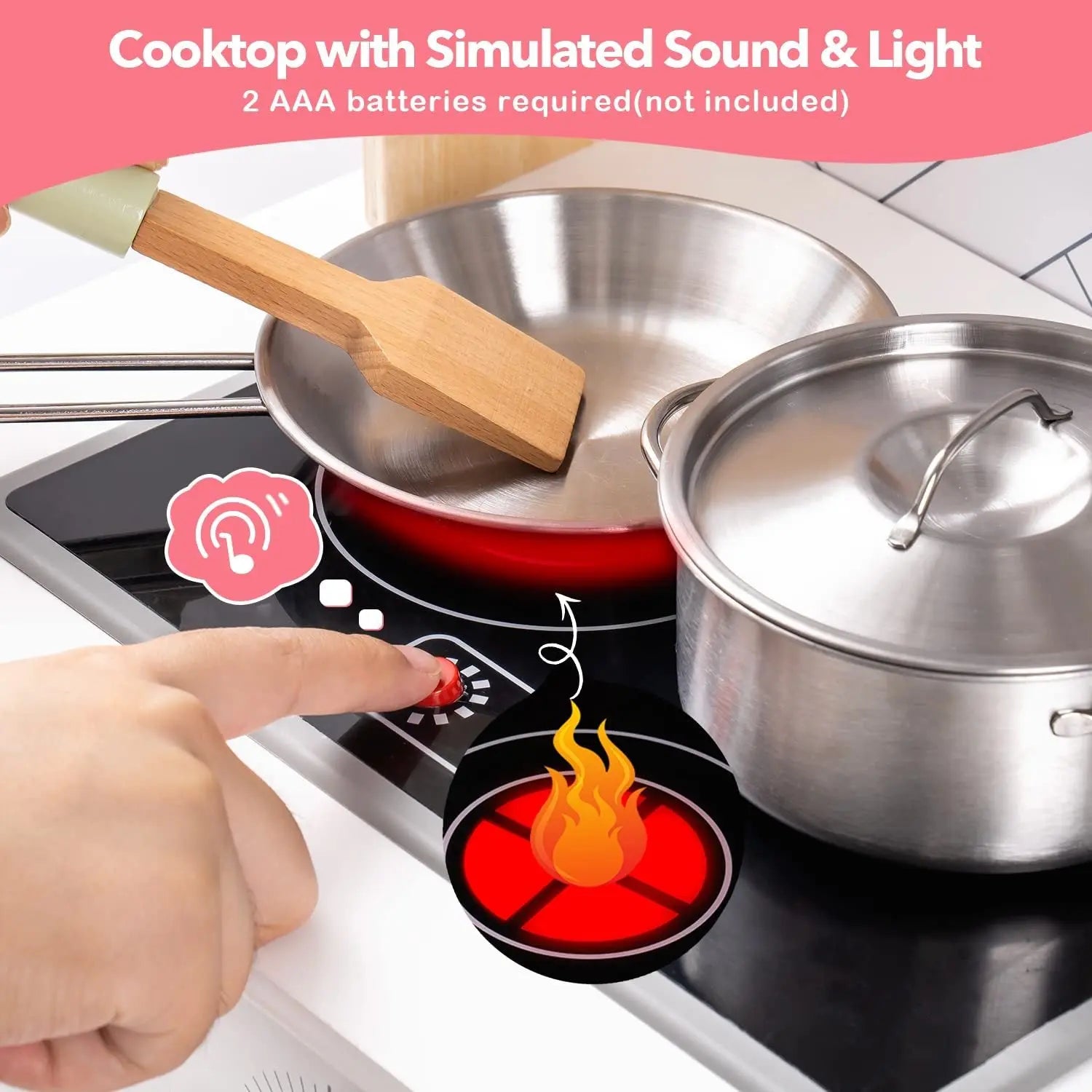 Wooden Pretend Play Kitchen Playset For Toddlers My Store