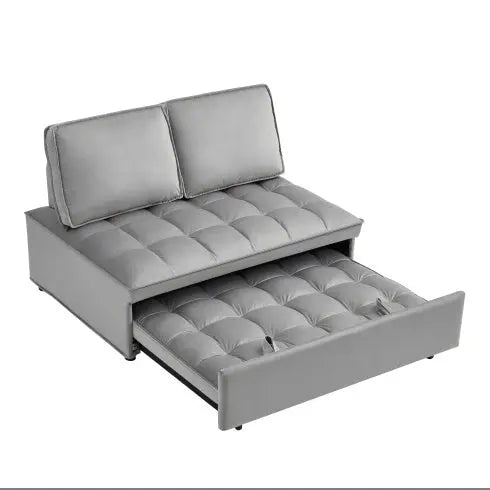 Convertible Sleeping Sofa Bed Modern With 2 Backs And Detachable Backs- Grey My Store