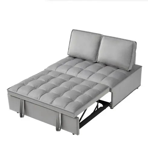 Convertible Sleeping Sofa Bed Modern With 2 Backs And Detachable Backs- Grey My Store