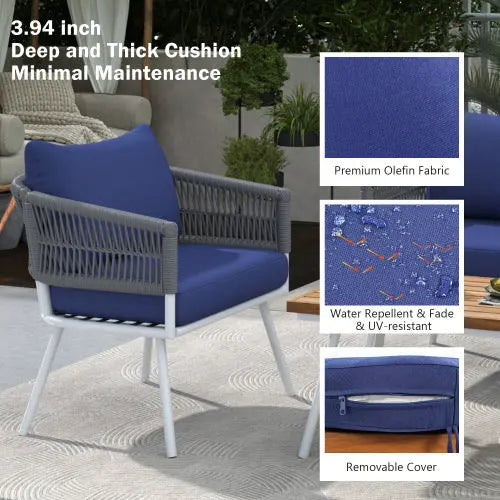 4-piece Bohemian Rope Terrace Furniture Set My Store