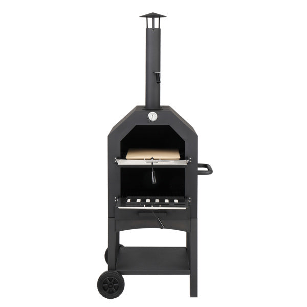 Freestanding Carbon Grill With Chimney, Wheels, Pizza Stone, And Pizza Shovel My Store