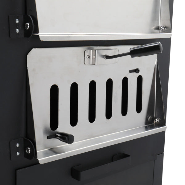 Freestanding Carbon Grill With Chimney, Wheels, Pizza Stone, And Pizza Shovel My Store
