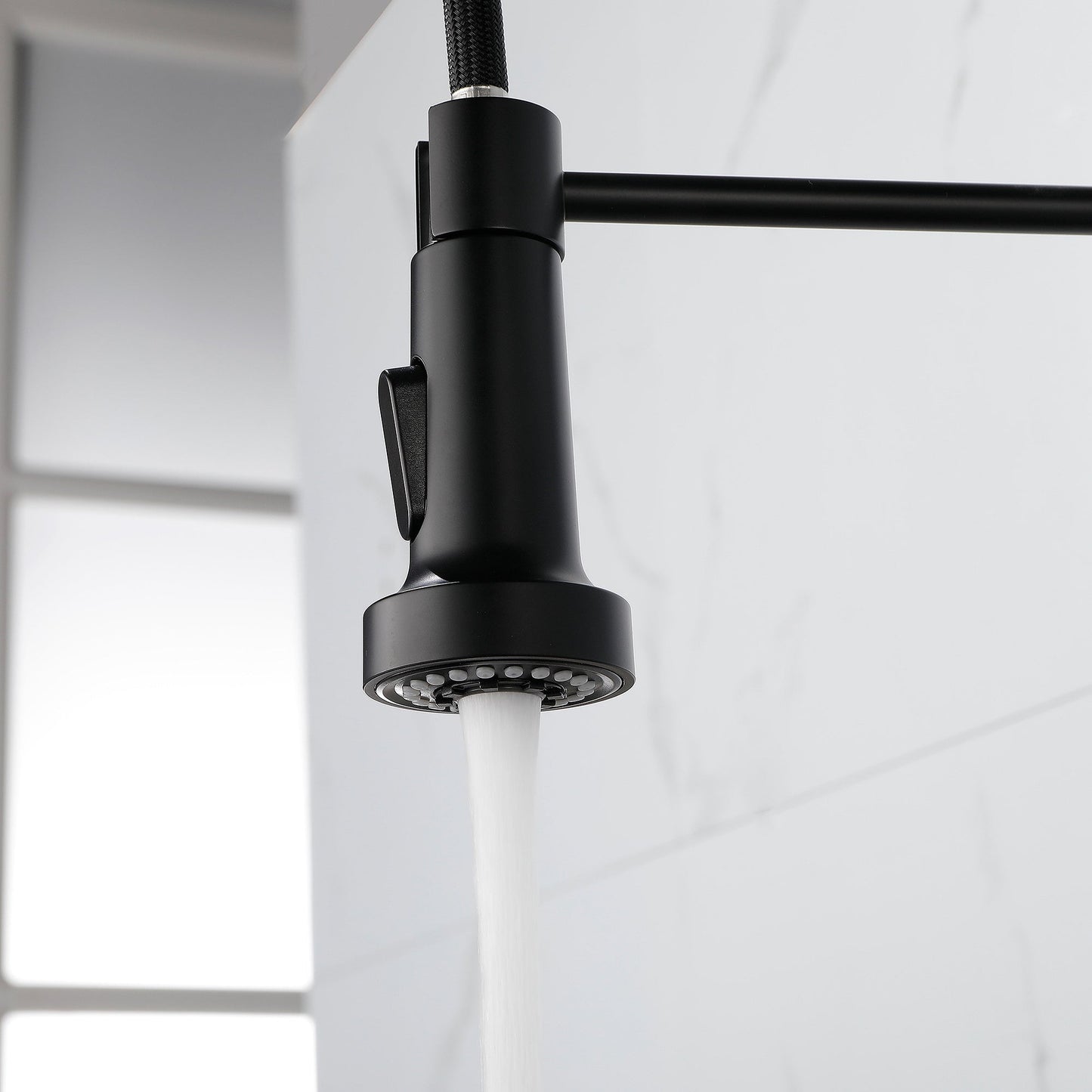 Solid Brass Single Handle Single Rod Downward Spring Kitchen Sink Faucet Ohberri