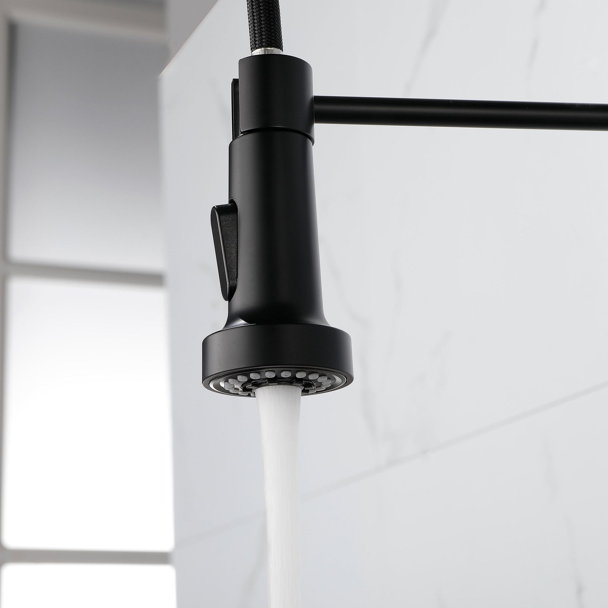 Solid Brass Single Handle Single Rod Downward Spring Kitchen Sink Faucet Ohberri