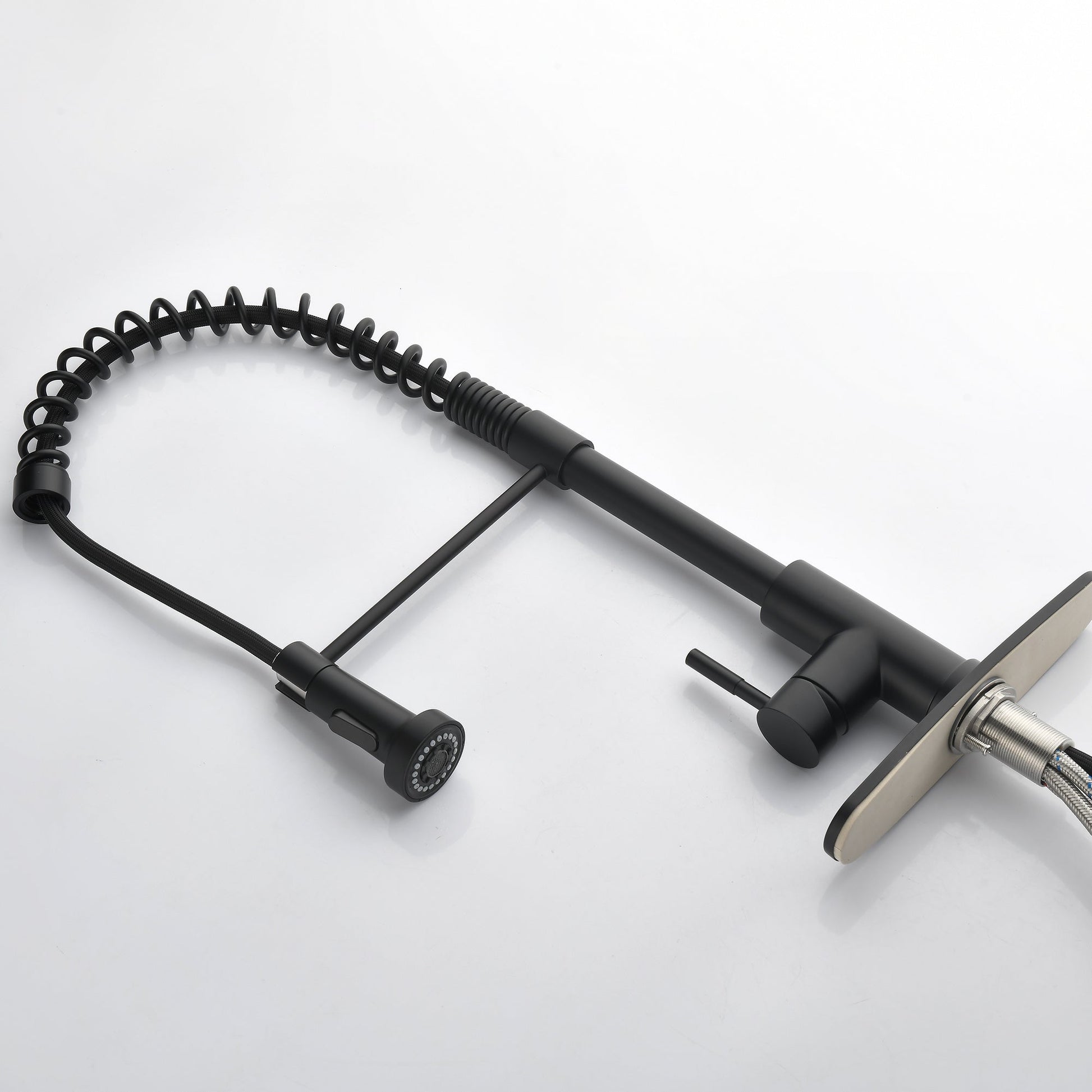 Solid Brass Single Handle Single Rod Downward Spring Kitchen Sink Faucet Ohberri