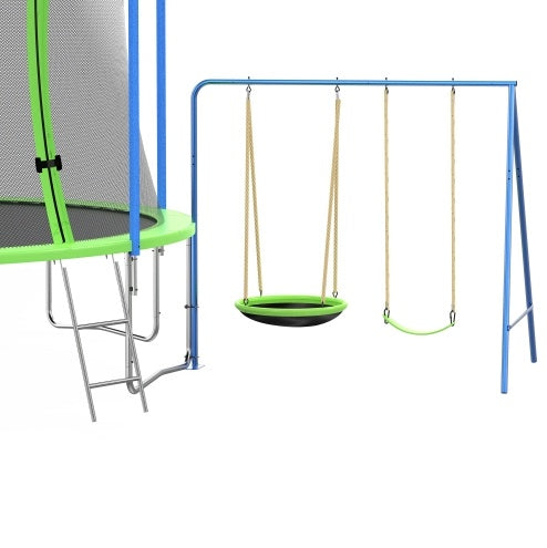 12FT Trampoline With Slide And Swings With Basketball Hoop And Ladder And Net My Store