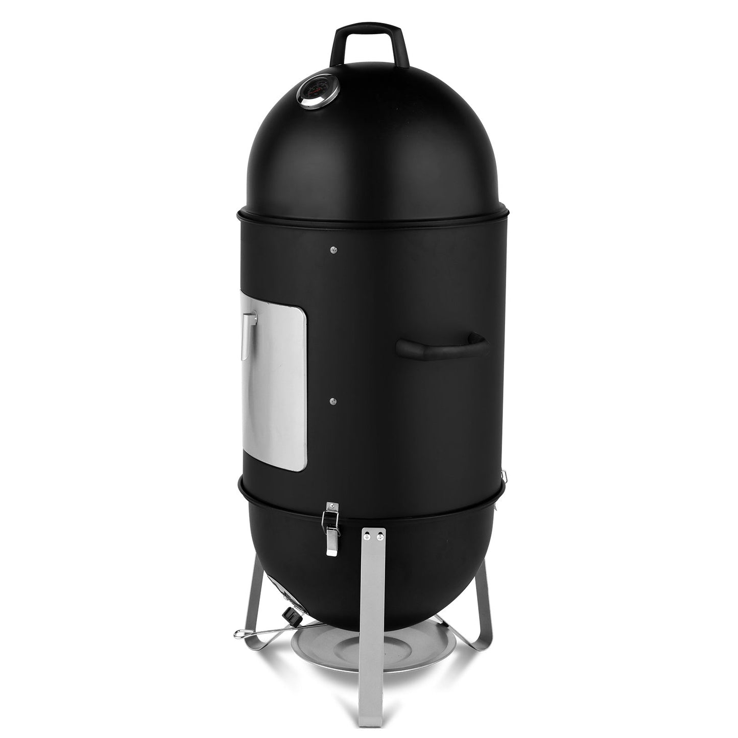 3-layer Oval Cylinder Smoker Iron Charcoal Grill Inkedjoy