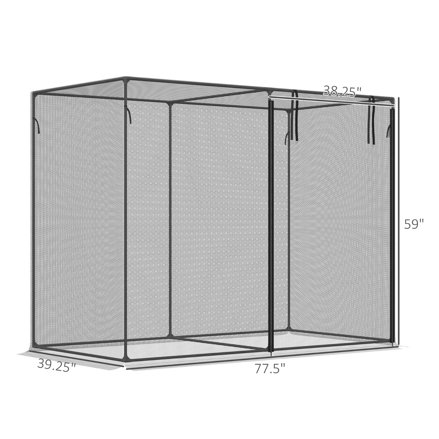 6' X 3' Crop Cage, Plant Protection Tent With Zippered Doors For Vegetable Garden Inkedjoy