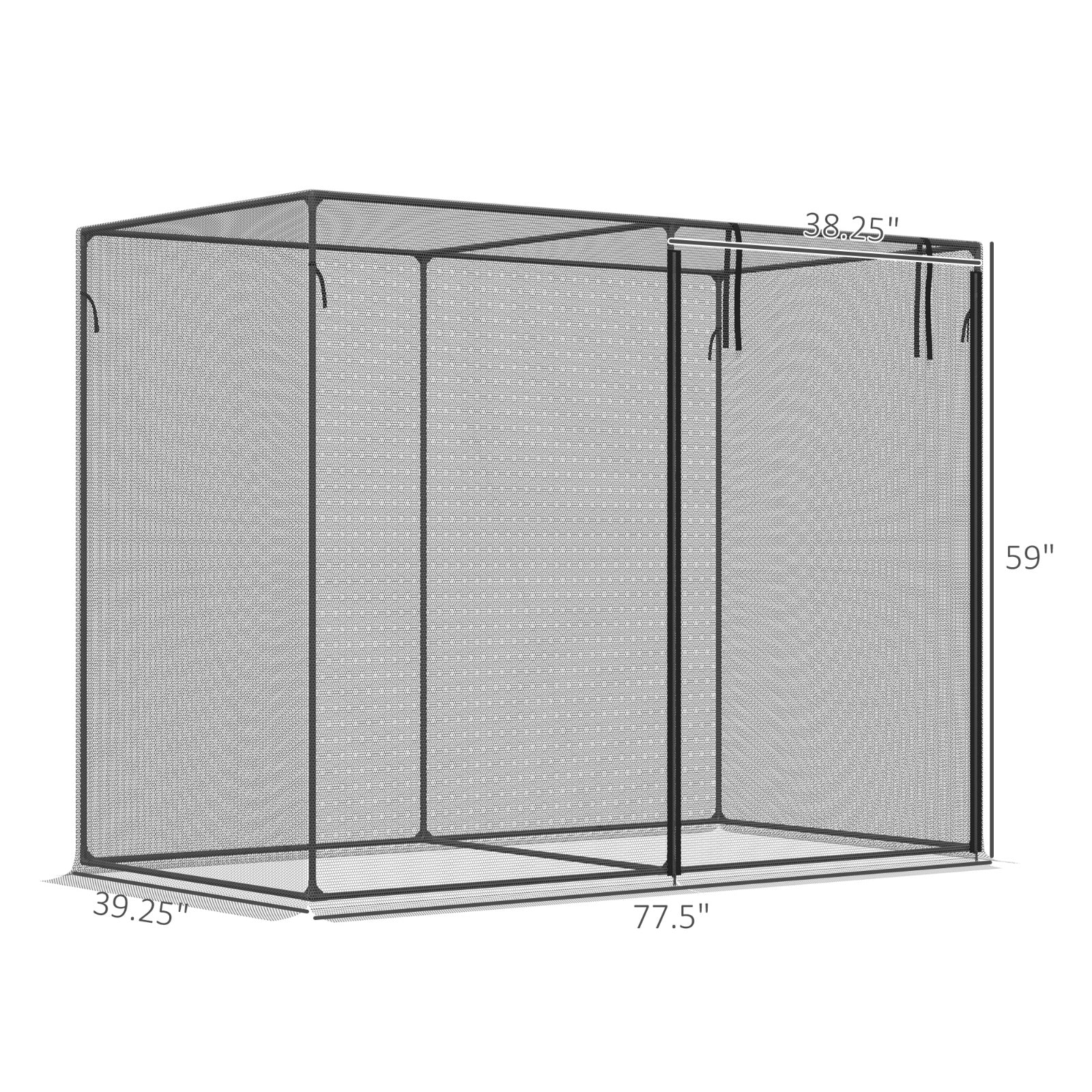 6' X 3' Crop Cage, Plant Protection Tent With Zippered Doors For Vegetable Garden Inkedjoy
