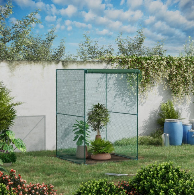 4' X 4' Crop Cage, Plant Protection Tent With Zippered Doors For Vegetable Garden Inkedjoy