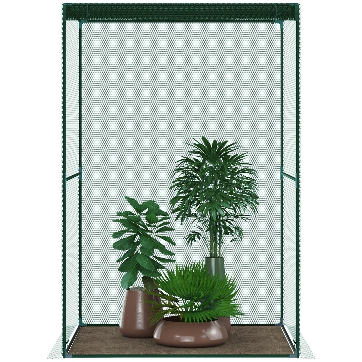 4' X 4' Crop Cage, Plant Protection Tent With Zippered Doors For Vegetable Garden Inkedjoy