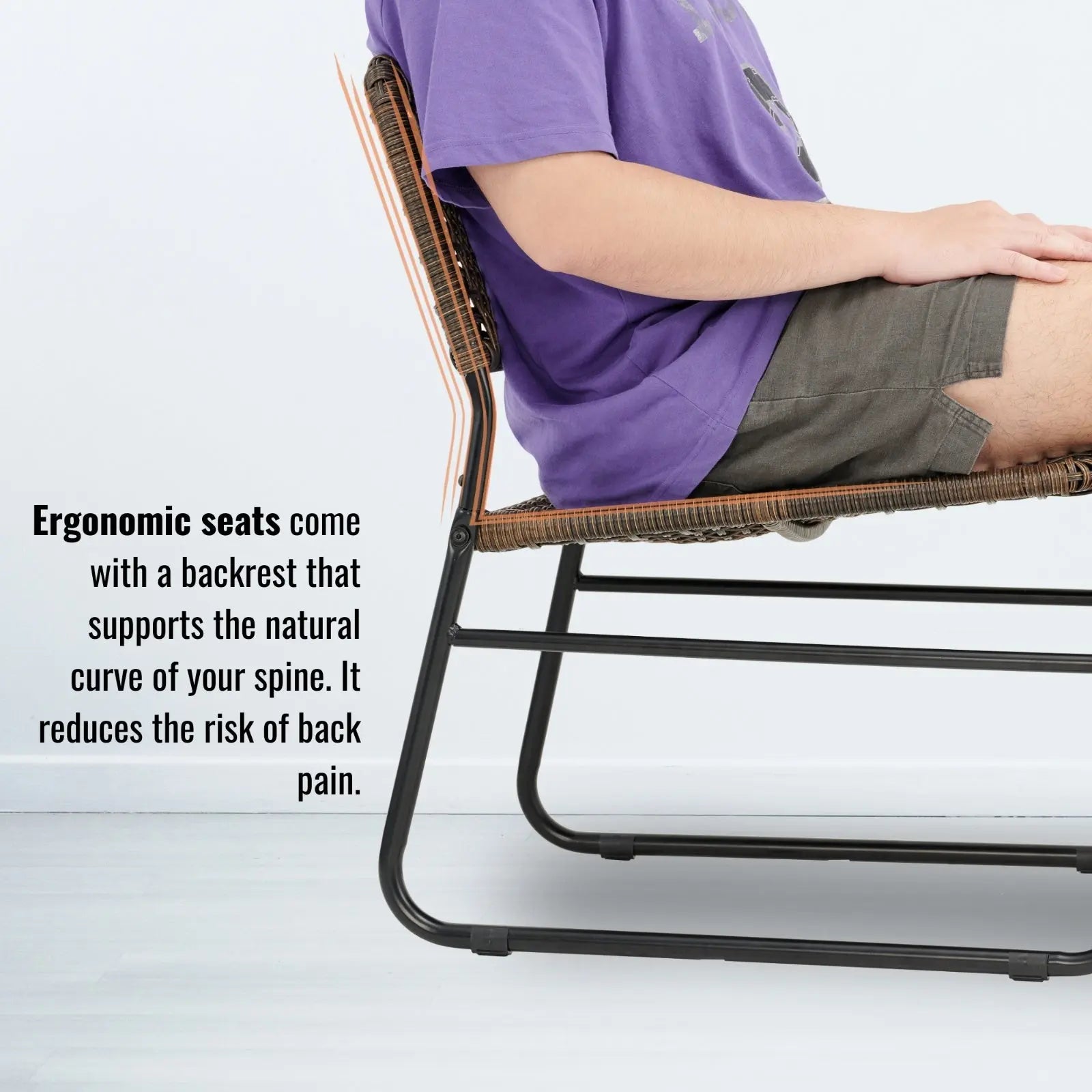 Patio Furniture Set 3 Piece Rattan Steel Frame And Modern Round Table- Brown My Store