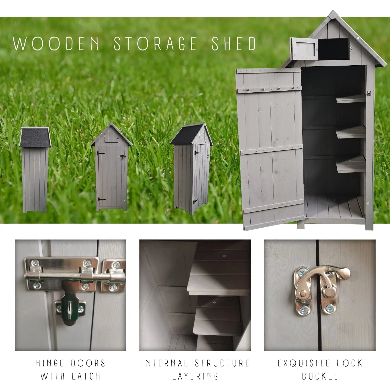 XWT007 Outdoor Storage For Patio Furniture - Backyard Garden Lawn, Natural My Store