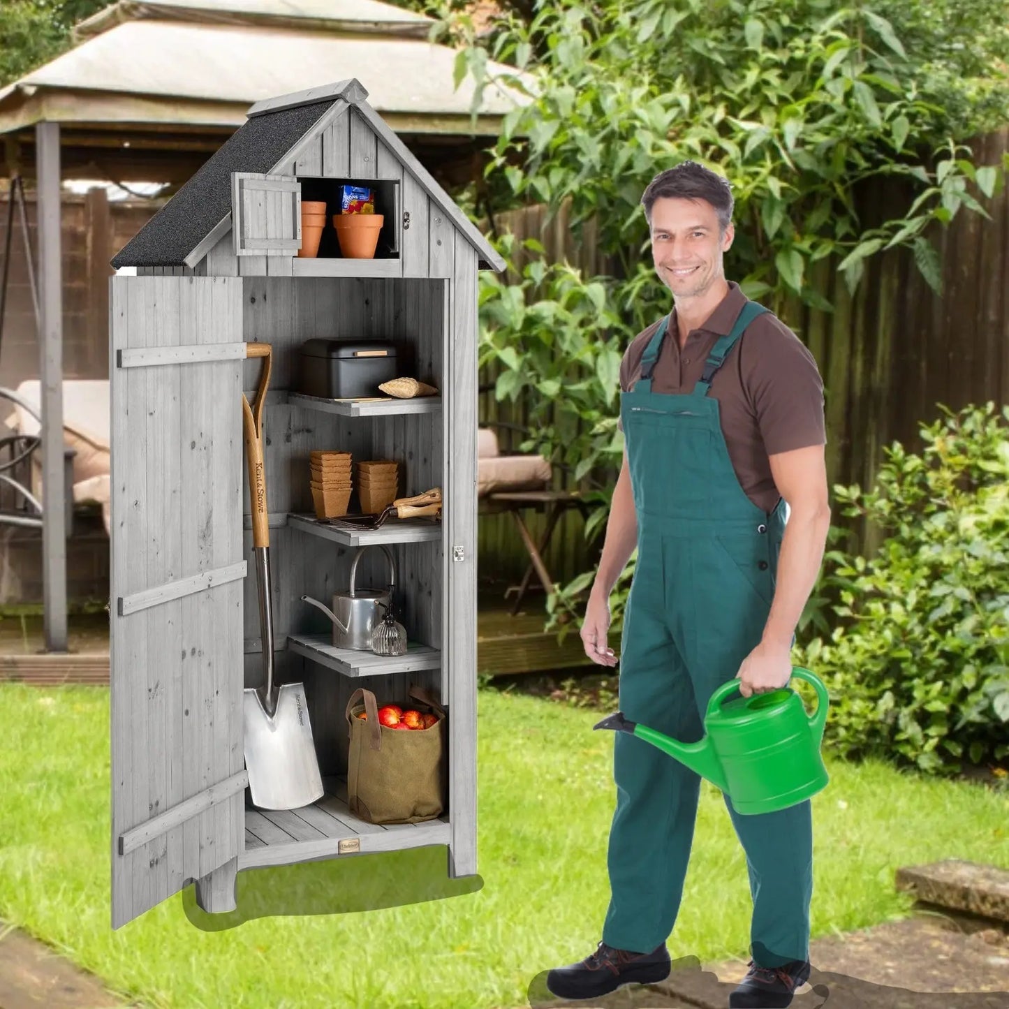 XWT007 Outdoor Storage For Patio Furniture - Backyard Garden Lawn, Natural My Store