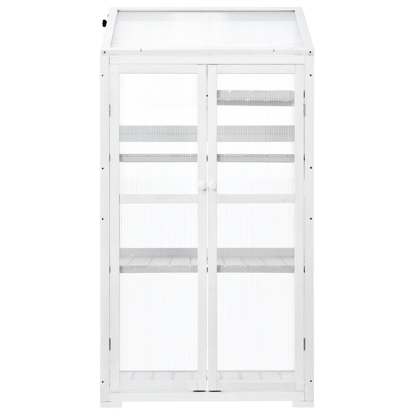 62in Wood Large Greenhouse With Wheels And Adjustable Shelf Inkedjoy
