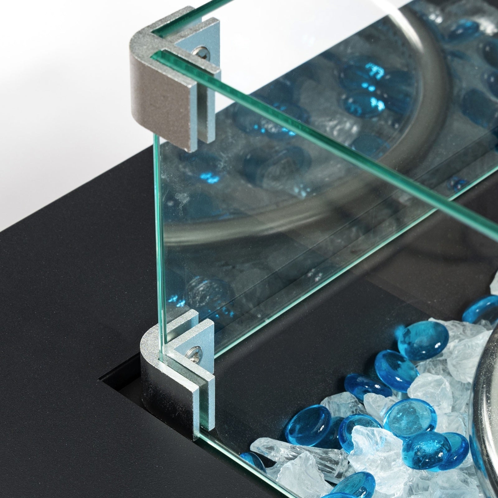 Wicker Fire Pit Column With Glass Wind Guard Inkedjoy