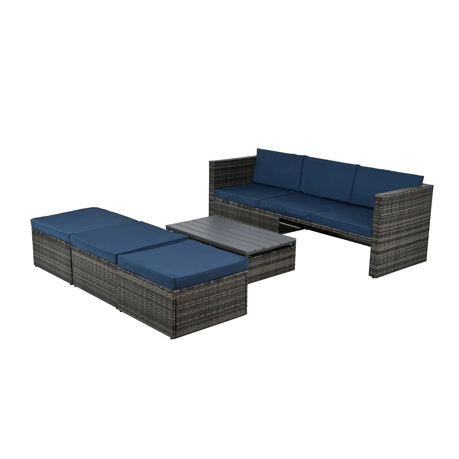 Patio Furniture, Outdoor Furniture, Seasonal PE Wicker Furniture,5 Set Wicker Furniture With Plywood My Store